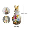 thumbnail image 2 of WEGFTDUOP Solar Bunny Basket Decorative Ornament, Eco-Friendly Solar-Powered Resin Rabbit with Basket, Garden Yard Decor for Indoor & Outdoor Use, Warm Glow Lighting for Easter & Seasonal Home Decor, 2 of 7