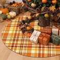thumbnail image 5 of Fall Tree Skirt,Plaid Pattern Circular Christmas Tree Base Decorative Cover for Home Seasonal Decor Livingroom Holiday Styling, 5 of 8