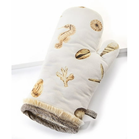 

1 PC-12 Natural Seahorse and Shells Cotton Oven Mitt