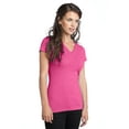 thumbnail image 4 of District Juniors Tri Blend Neck Tee-L (Dark Fuchsia Heather), 4 of 6