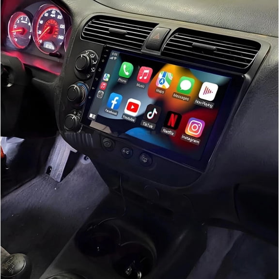 For Honda Civic 2000-2005 Android Car Stereo Radio GPS Navi Apple Carplay Camera