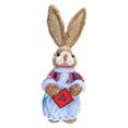 thumbnail image 2 of yuksok Easter Bunny Figurine 13.8Inches Straw Rabbit Statue for Cabinet Table Decor G, 2 of 9