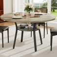thumbnail image 2 of Huisuilinss Round Dining Table For 4-6 People,47" Farmhouse Circle Kitchen Table,Modern Round Dining Room Table,Round Dinner Table With Storage Shelf For Kitchen Living Room (Table Only), 2 of 7