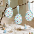 thumbnail image 4 of LEFTHIGH Home Floral Plaid Wrapped Foam Easter Egg Ornaments Set of 2 Personalized Party Holiday Decor Hanging Accents with Ribbon House Essentials, 4 of 6