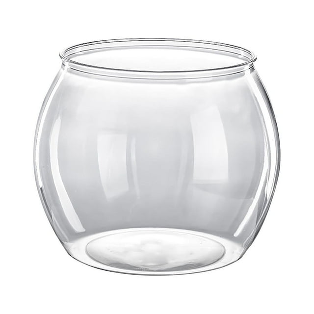 HHBEAUTY Bol à Poisson Transparent en Plastique, Bac Rond pour Poisson Rouge Betta, Bac Paysager pour Poisson Rouge, Bol à Bulles de Bureau Vase Pot pour Plantes pour Aquarium à Poissons, Déco de Fête de Mariage à la Maison