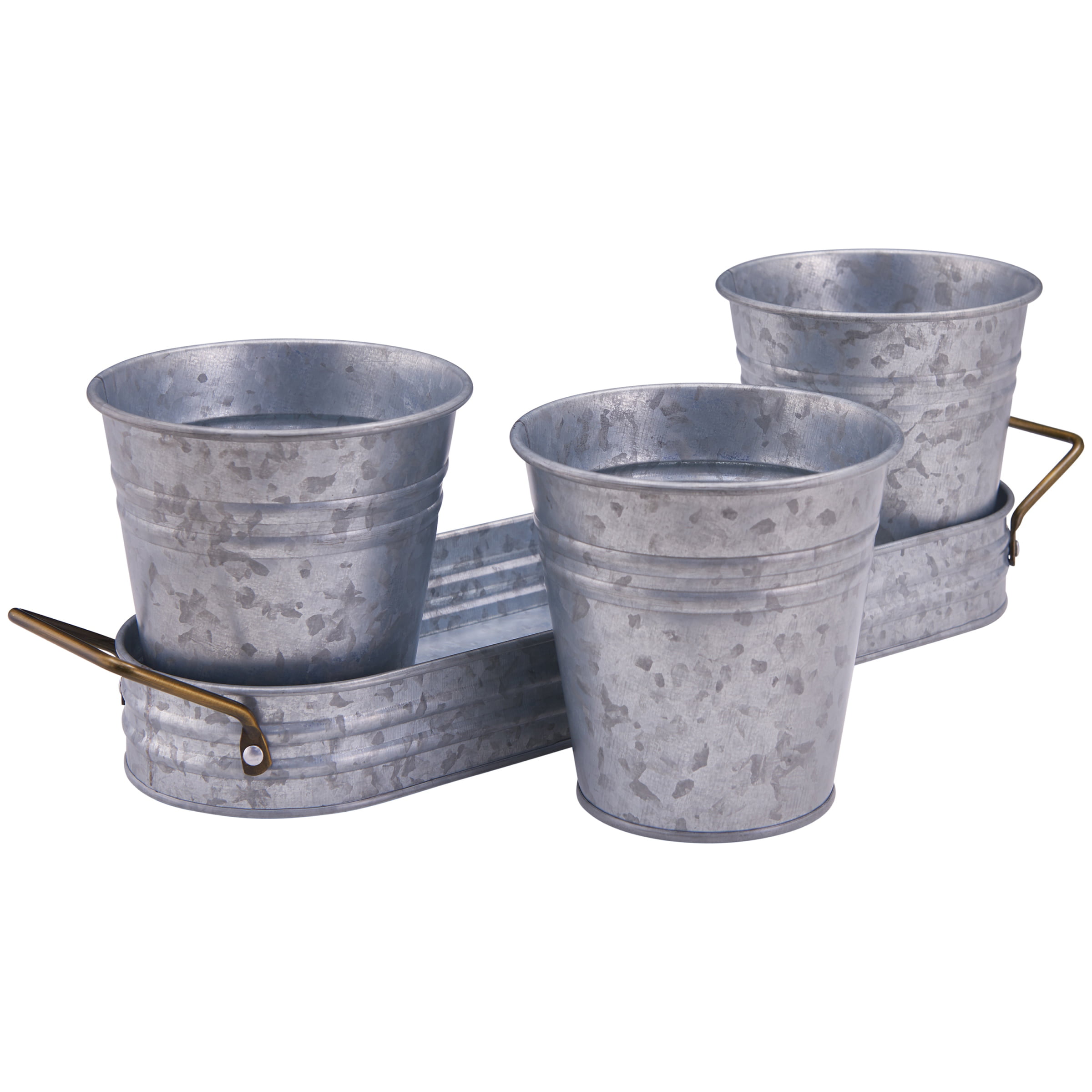 Better Homes And Gardens Silverware Buckets Galvanized Double Picnic Wood 