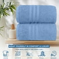 thumbnail image 3 of Dan River Bath Sheet 2 pack 35x70 in Quick Drying Oversized Soft Absorbent Cotton Towel - Medium Blue, 3 of 8