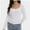 White, variant on Women's Square Neck Long Sleeve Slim Fitted Casual Long Sleeve Shirts Basic Crop Top Trendy Clothes