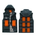 thumbnail image 2 of guisaled Heated Vest for Mrn with Hood Electric Rechargeable USB Lightweight Heating Vest Warming Softshell 16 Heating Zone Heated Jackets, 2 of 4