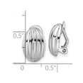 thumbnail image 2 of 925 Sterling Silver Rhodium Plated Striped Oval Non Pierced Earrings 13.25x9.05mm Wide Stud Earring for Women, 2 of 2