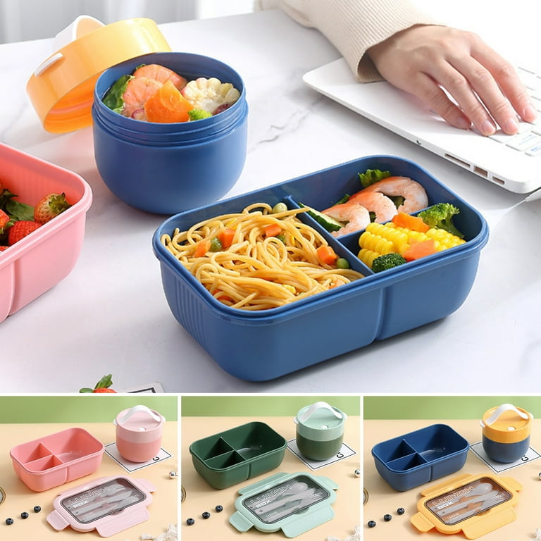 Double Layer Sealed Lunch Box With Handle, Sauce Container Student Bento Box