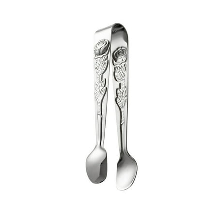 

Kitchen Tools Rose Pattern Sugar Tongs Portable For Tea Party Stainless Steel