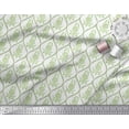 thumbnail image 3 of Soimoi Green Moss Georgette Fabric Ogee Damask & Floral Block Print Fabric by the Yard 42 Inch Wide, 3 of 3