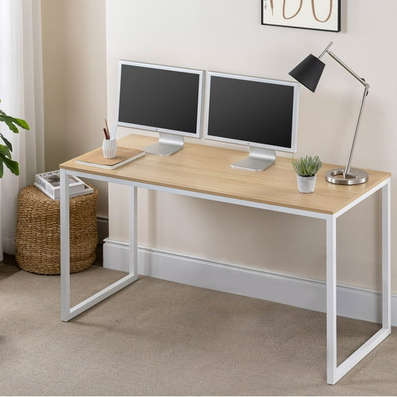 Zinus Jennifer Modern Minimalist Office Desk, 55 inch Multipurpose Computer Workstation or Dining Table for Small Spaces, White