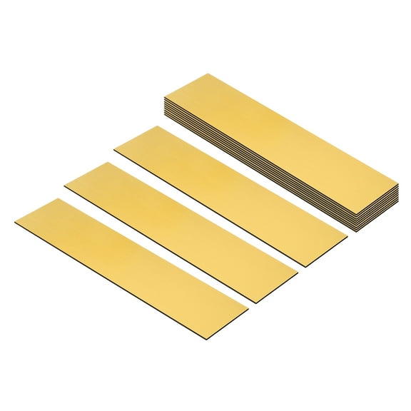 Uxcell 8"x2" Blank Name Plates, 12 Pack Custom Engraved Name Plate, Gold, Black