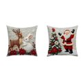 thumbnail image 2 of 2 Pack Linen Elk and Rabbit Designs Christmas Pillow Cover with Festive Printed Patterns for Sofa Bed Living Room Holiday Decor(2pc), 2 of 9