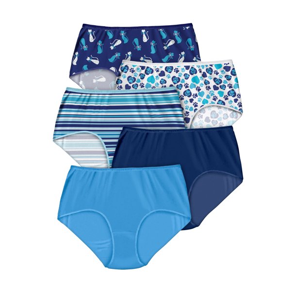 Comfort Choice Women's Plus Size Cotton Brief 5Pack Underwear