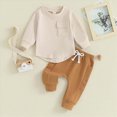 thumbnail image 2 of xaweyi Infant Toddler Baby Boy Clothes Fall Winter Outfit Long Sleeve Crewneck Sweatshirt Top Casual Pants Set,Sizes 18-24 Months, 2 of 7