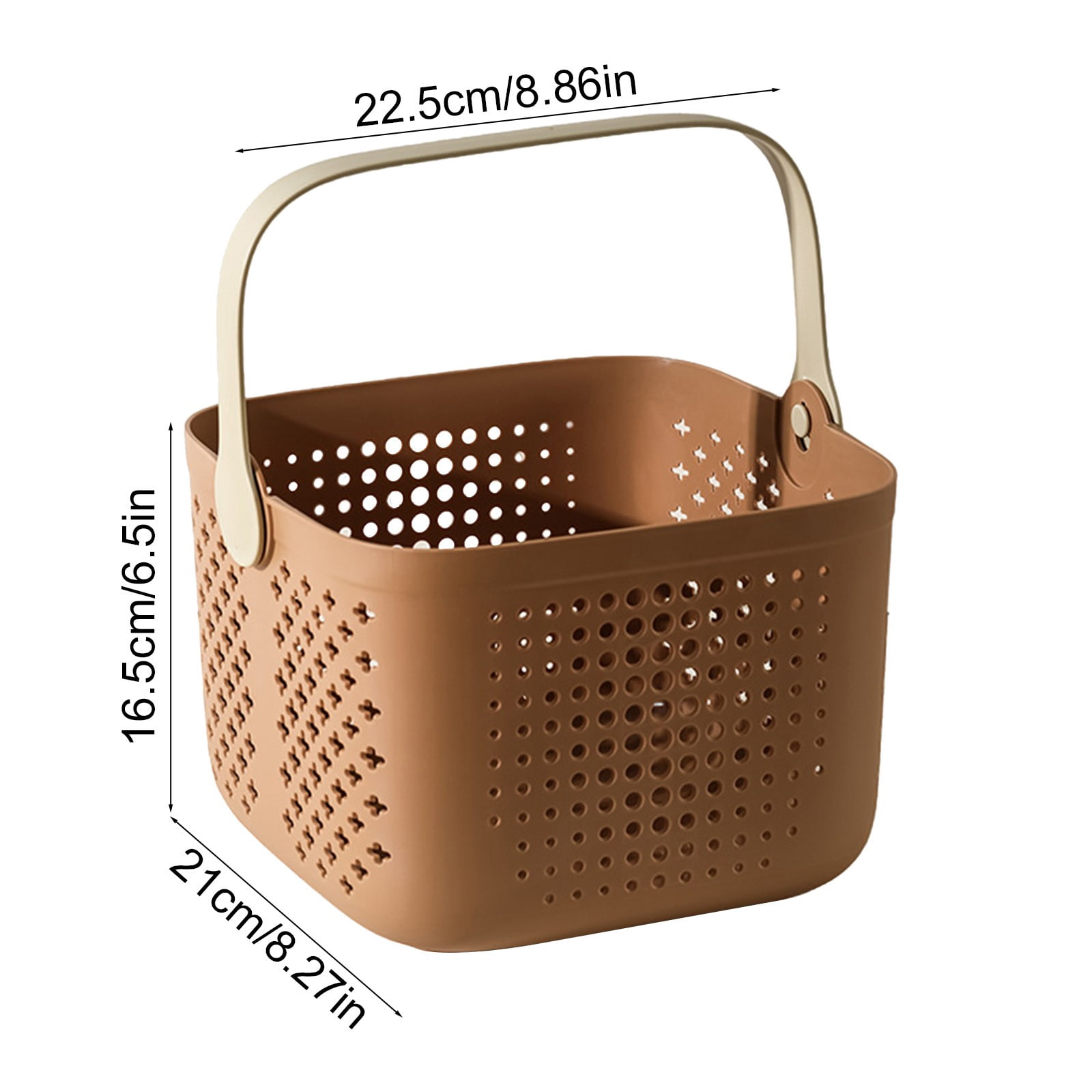 Hands Held Bath Basket, Luxury Bathroom Storage with Drainage, Wet and Dry Separation Shower Organizer for Toiletries and Bath Supplies