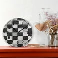 thumbnail image 2 of Yayeee 10" Wall Clock Battery Operated Quartz Round Silent Non-Ticking Home Decor,Black and Gray Plaid Pattern, 2 of 6