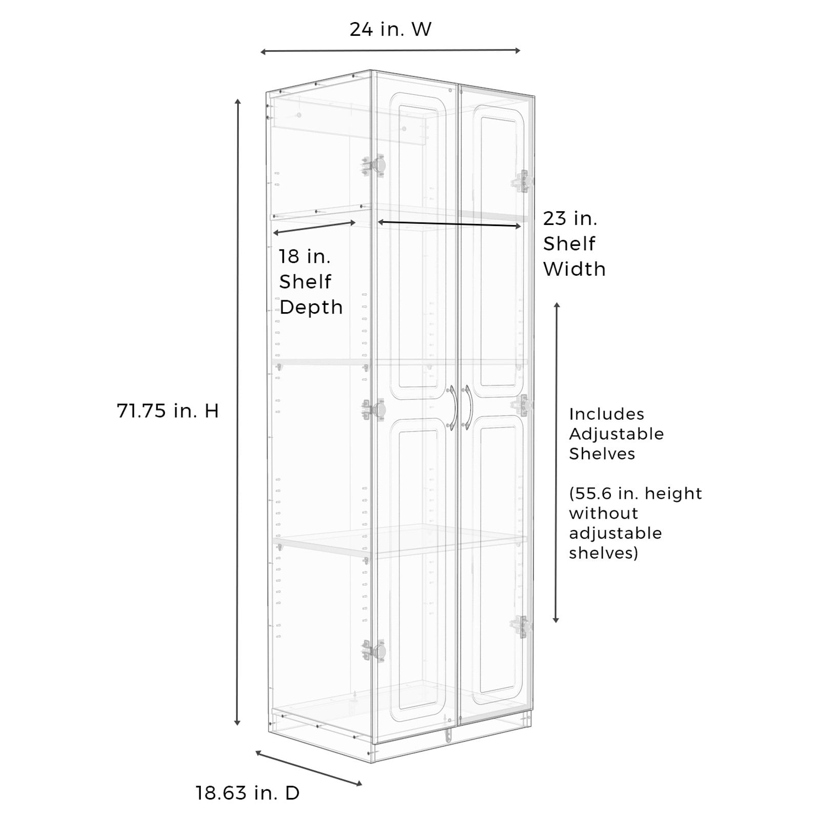 Closetmaid Dimensions 2 Door Freestanding Storage Cabinet
