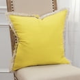 thumbnail image 3 of Rizzy Home 20"x20" lime green solid with fringe polyester filled pillow, 3 of 4