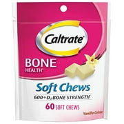 Caltrate Soft Chews 600 Plus D3 Calcium Vitamin D Supplement, Vanilla Creme - 60 Count