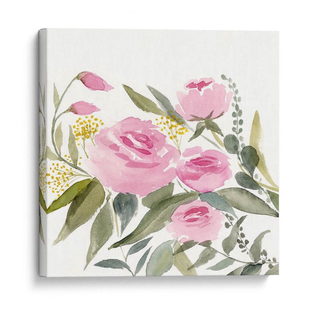 Cuadro decorativo - Rosebud Acuarela Ii, Victoria Borges 50x50 Canvas Lab Botánica, Naturaleza