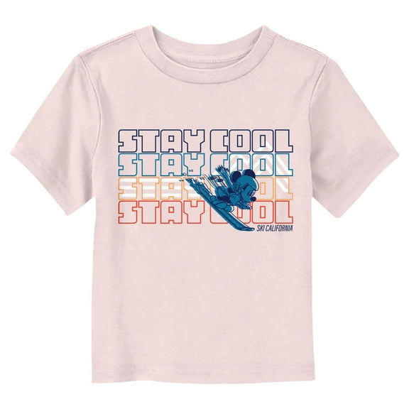 Toddler's Mickey & Friends Stay Cool Ski California  Graphic Tee Light Pink 3T