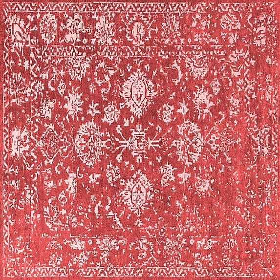 Ahgly Company Indoor Square Persian Red Bohemian Area Rugs, 8' Square