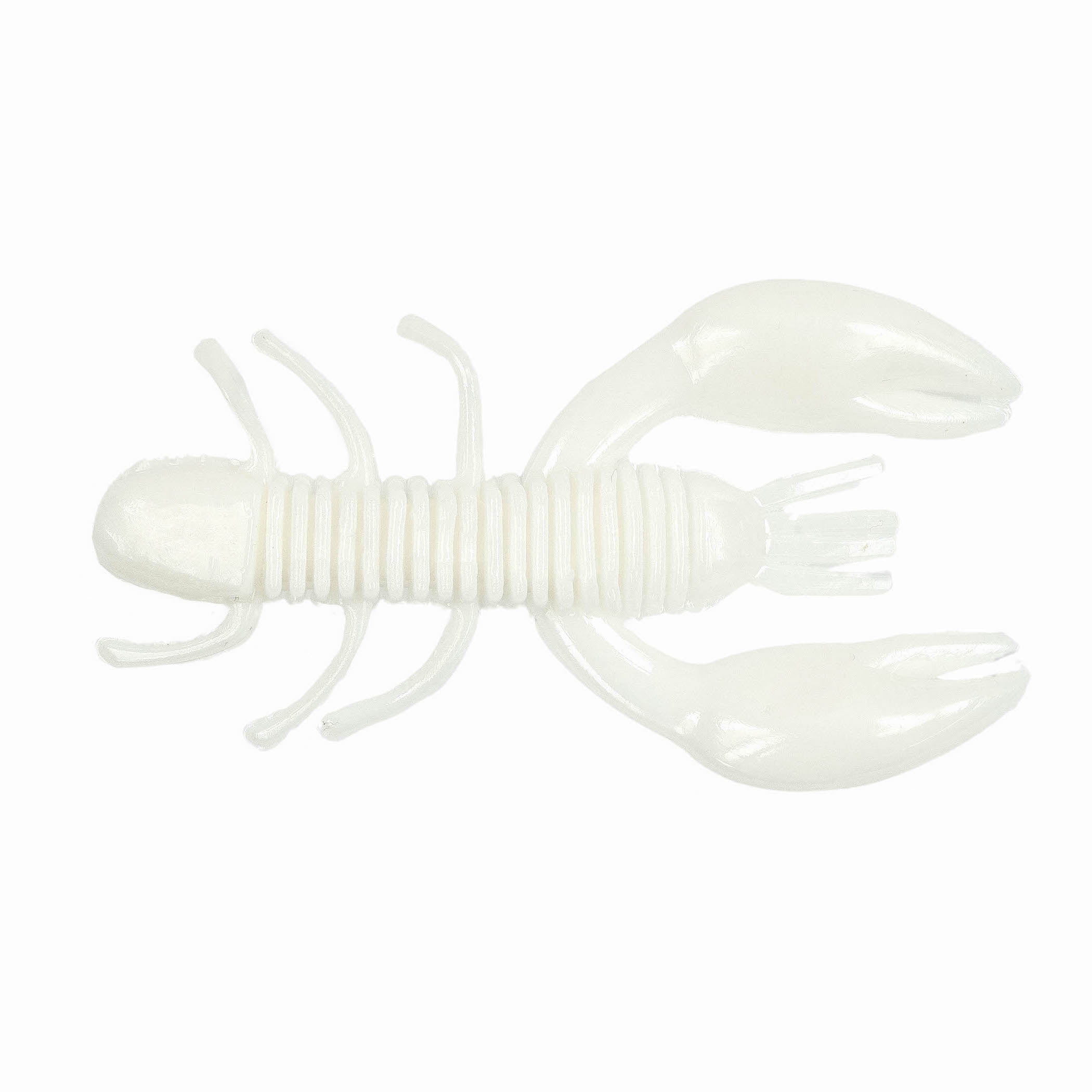 (3 pack) Ozark Trail Creature Craw 2", White, 6 pieces Fishing Soft Baits