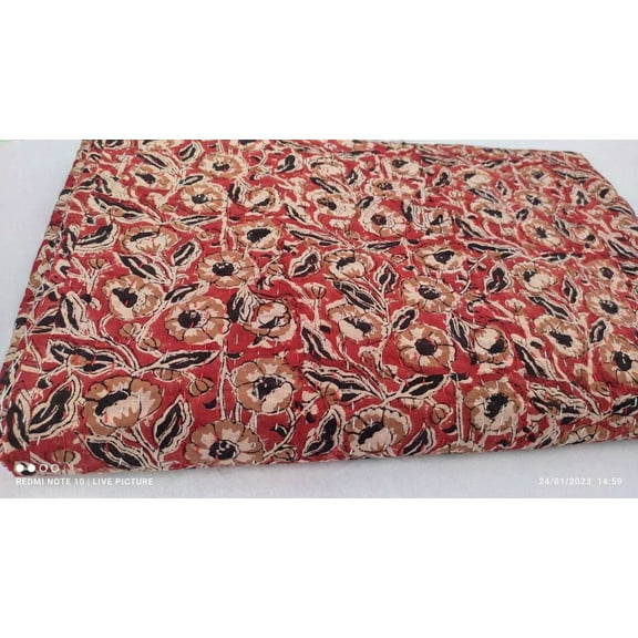 Handmade Kantha Quilt Handblock Print floral Kantha Indian Netural Colour Indian inspired Bedding Hand Stitched Rural Quilted