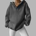 thumbnail image 6 of Xudanell Womens V Neck Sweatshirts Oversized Hoodie Pocket Fleece Lined Casual Sweatshirt Athletic Clothes Pullover Grey S, 6 of 9