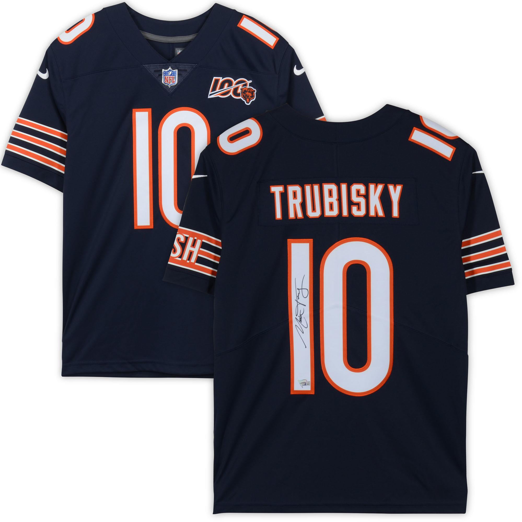 Mitchell Trubisky Chicago Bears Autographed Navy NFL 100 Limited Jersey ...