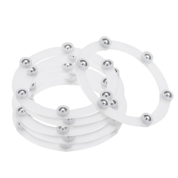 Uxcell 6 Pcs Rotating Swivel Stand with Steel Ball Lazy Susan Base Turntable 2.72 x 2.17 x 0.23" White