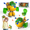 Super Wings Toys, Equipment Upgraded-Earth Donnie 5 " Transformer Toys,Transforming from Toy Jet to Robot Action Figure, Airplane Toy for Kids 3-5 Years Old, Birthday Party Supplies for Kids