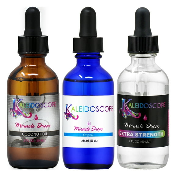 Kaleidoscope Coconut Oil 2oz   Miracle Drops Original 2oz   Extra Stregth Oil 2oz