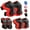 red, variant on Kids Protective Gear Set Knee Pads for Kids 3-14 Years Toddler Knee and Elbow Pads with Wrist Guards 3 in 1 for Skating Cycling Bike Rollerblading Scooter- Black