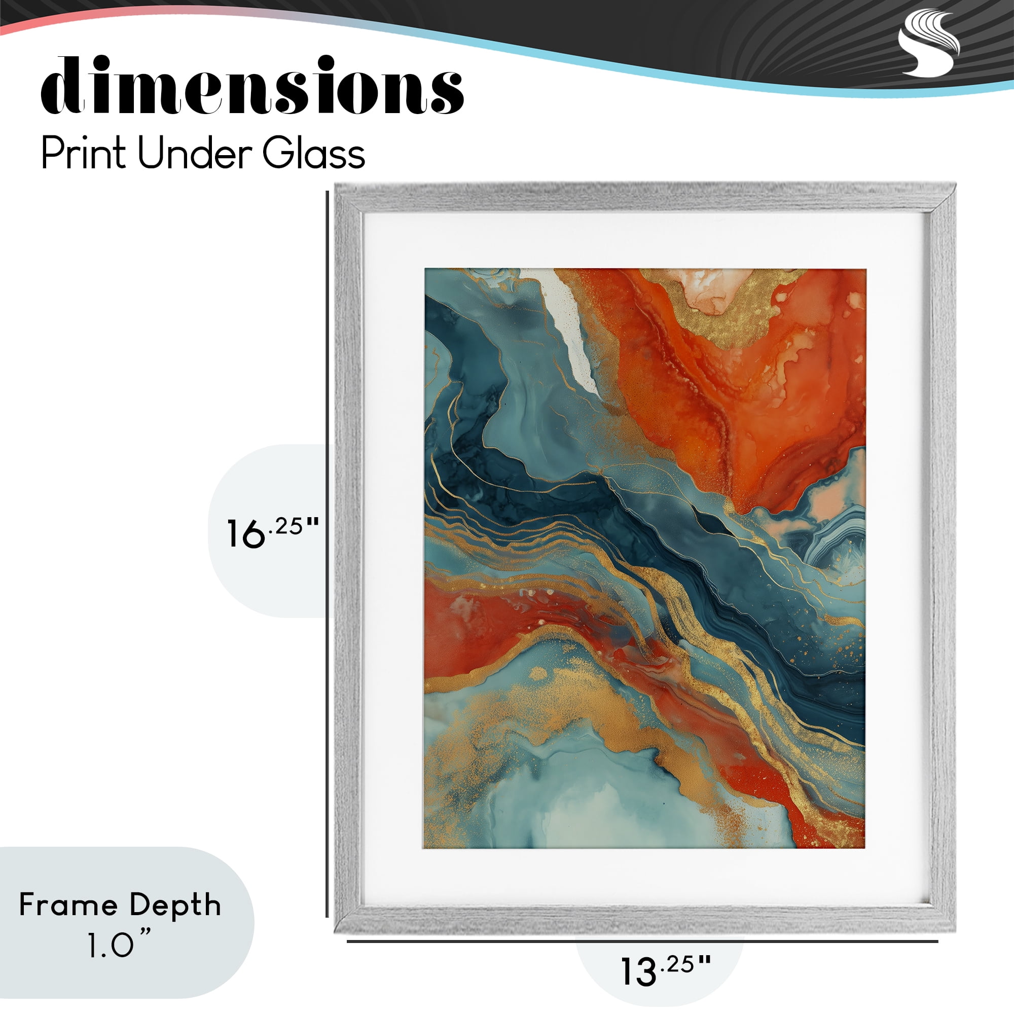 Stupell Industries Vibrant Fusion Movement Gray Framed Print Under Glass, design by Svetlana Aleynikova
