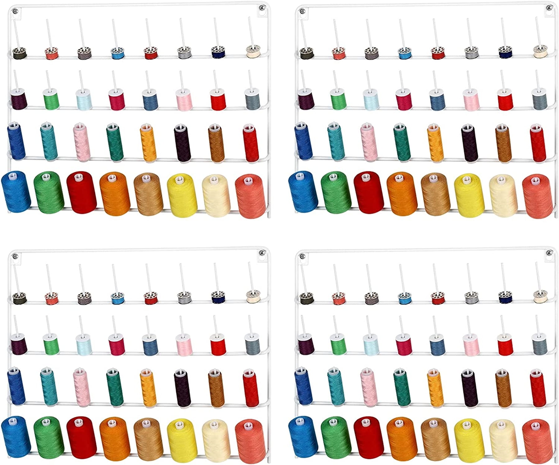 32Spool Sewing Thread Racks 4 Pack WallMounted Thread Holder with