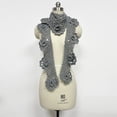 thumbnail image 4 of HJYCHN Women's Fashion Scarves Elegant Hand Floral Scarf Long Knitted Neck Warmer Soft Warm Decorative Scarfs for Women Grey One Size, 4 of 4