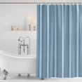 thumbnail image 6 of Sky Blue Stripes Shower Curtains for Bathroom, Waterproof Fabric Bath Curtains Decor, Bath Tub Curtain Farmhouse Vertical Striped Vintage Decorative Shower Curtain Sets with 12 Hooks, 72x72 Inch, 6 of 7