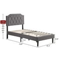 thumbnail image 3 of GoDecor Twin Platform Metal Bed Frame with Upholstered Headboard / Mattress Foundation / Wood Slat Support, 3 of 15