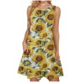 thumbnail image 1 of Mujeres verano casual sin mangas cuello redondo gradiente impreso bolsillo manga vestidos vestido suelto OAVQHLG3B Store lin121212, 1 of 5