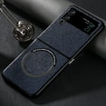 thumbnail image 1 of Allytech Magnetic Case Compatible with MagSafe Charger Fit for Samsung Galaxy Z Flip3 5G (2021),Shockproof Cloth Texture Leather Folding Ultra Thin Phone Case Cover,Blue, 1 of 10