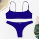 thumbnail image 3 of Sexy Ladies Beachwear Bikini Solid Color Split Soft Bag for Triangle Bikini Swimwear Female Low Waist Bikini Suit Swimsu wine red XL, 3 of 4