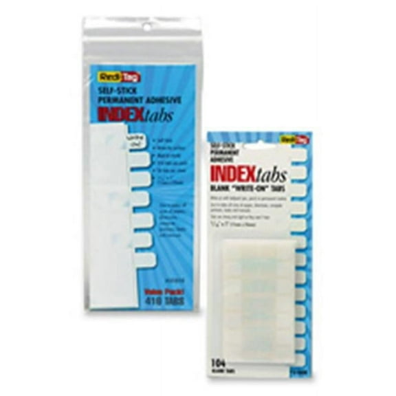 Redi-Tag Corporation  Write-On Plain Tabs- 1in.x.44in.- 416 Tabs- White