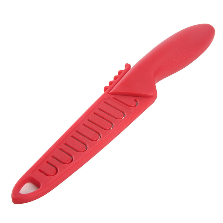 Mainstays Stainless Steel Color 3.5 Kitchen Paring Knife with Red