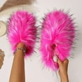 thumbnail image 2 of Women's Winter Faux Fur Slides House Slippers Fluffy Sandals Furry Slide Indoor Outdoor, 2 of 9