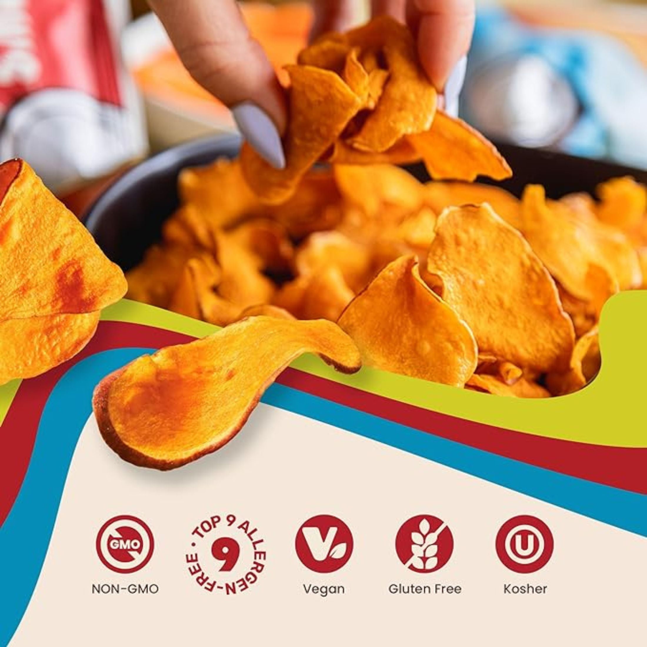(3 pack) Jackson's Sweet Potato Carolina BBQ Kettle Chips, Avocado Oil, Free of Top 9 Allergens, 5 oz